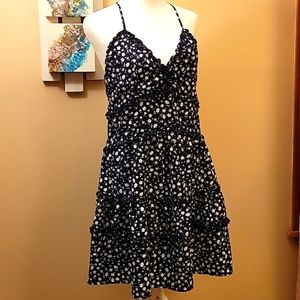 Rally Couture Spaghetti Criss Cross Strap Dress Navy Blue Size Large